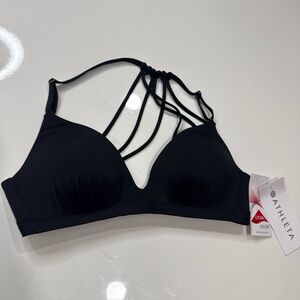 New Athleta Womens Aqualuxe Molded Cup Bikini Size S Black A020326